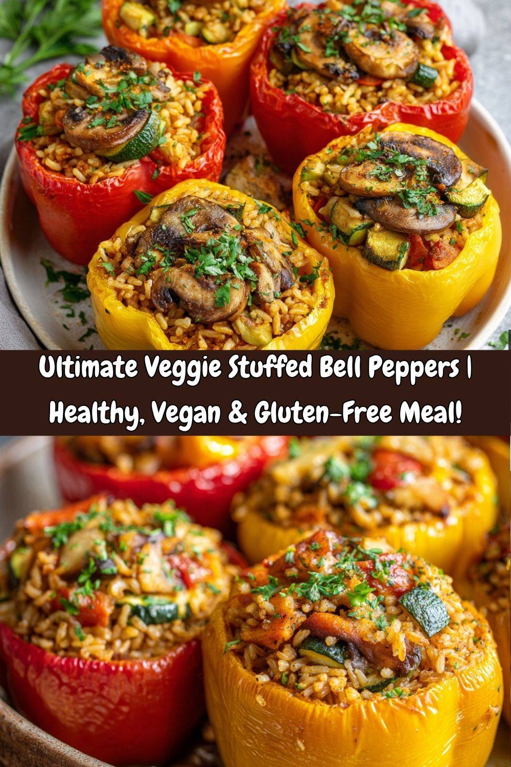 Stuffed Bell Peppers with Brown Rice & Veggie Medley
