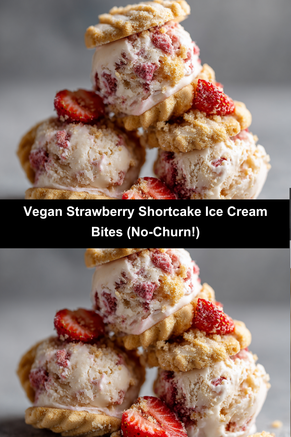 Vegan Strawberry Shortcake Ice Cream Bites