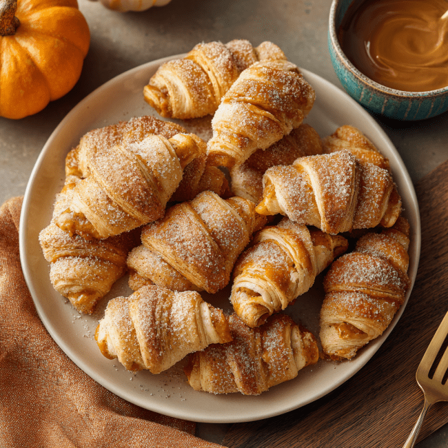 Mini Pumpkin Pie Croissants