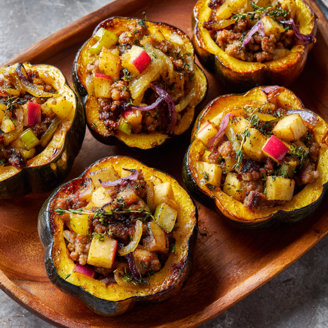 Sausage & Apple Stuffed Acorn Squash