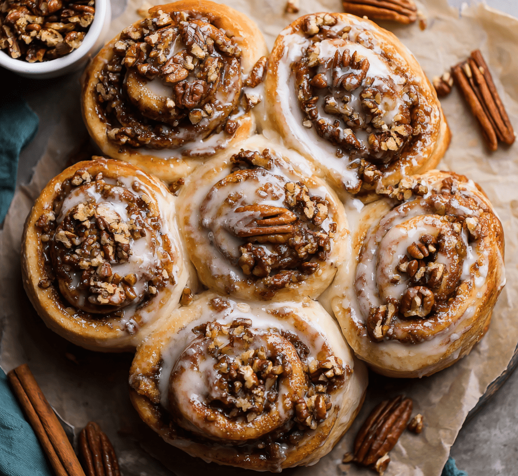Maple Pecan Cinnamon Rolls