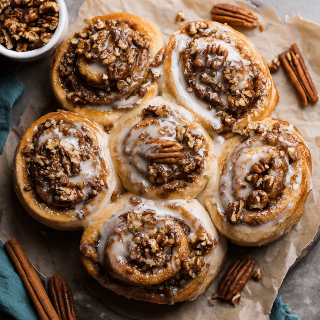 Maple Pecan Cinnamon Rolls