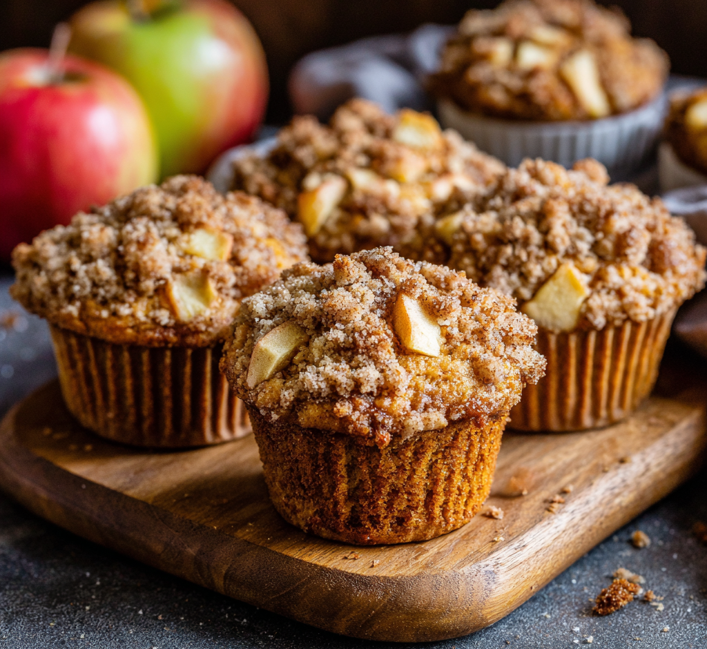 Apple Pumpkin Muffins with Apple Streusel Topping