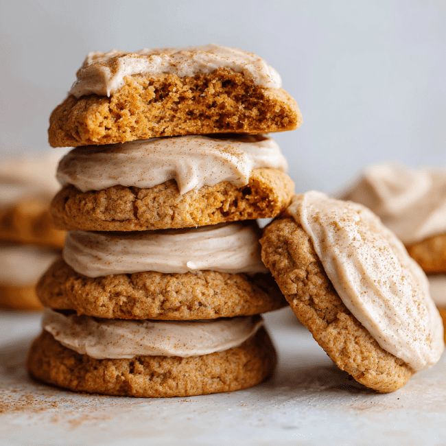 Pumpkin Spice Cookies with Cinnamon Frosting