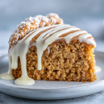 Oatmeal Cake with Vanilla Cream & White Chocolate Glaze