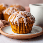 One-Bowl Pumpkin Gingerbread Muffins with Maple Vanilla Glaze