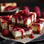 Bloody Raspberry Cheesecake Bars