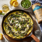 Spring Veggie Frittata with Ricotta & Pesto Swirl