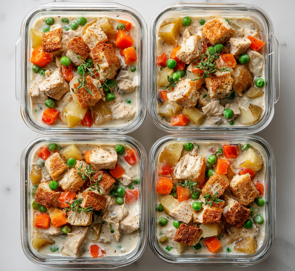 MEAL PREP CHICKEN POT PIE BOWLS
