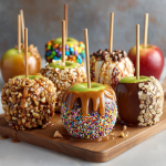 Caramel Apples with Toppings Bar