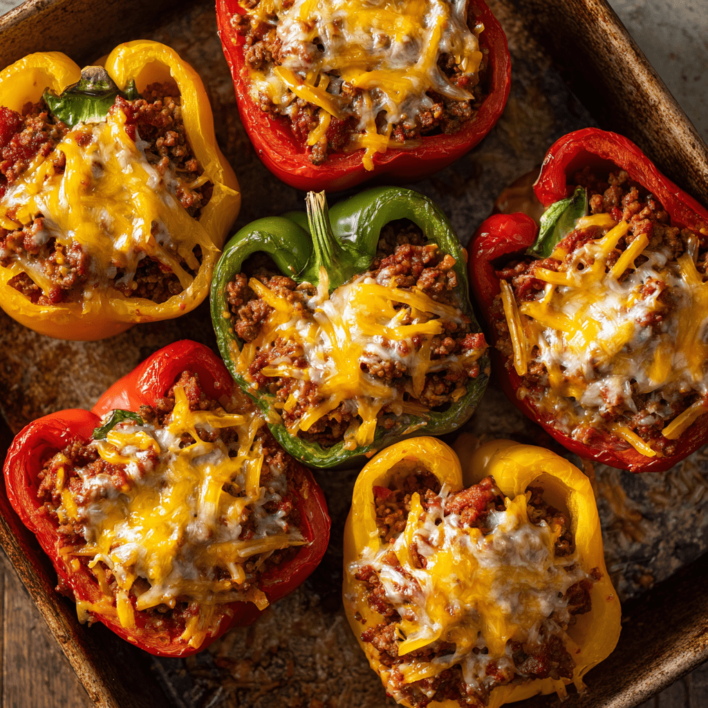 Sloppy Joe Stuffed Peppers