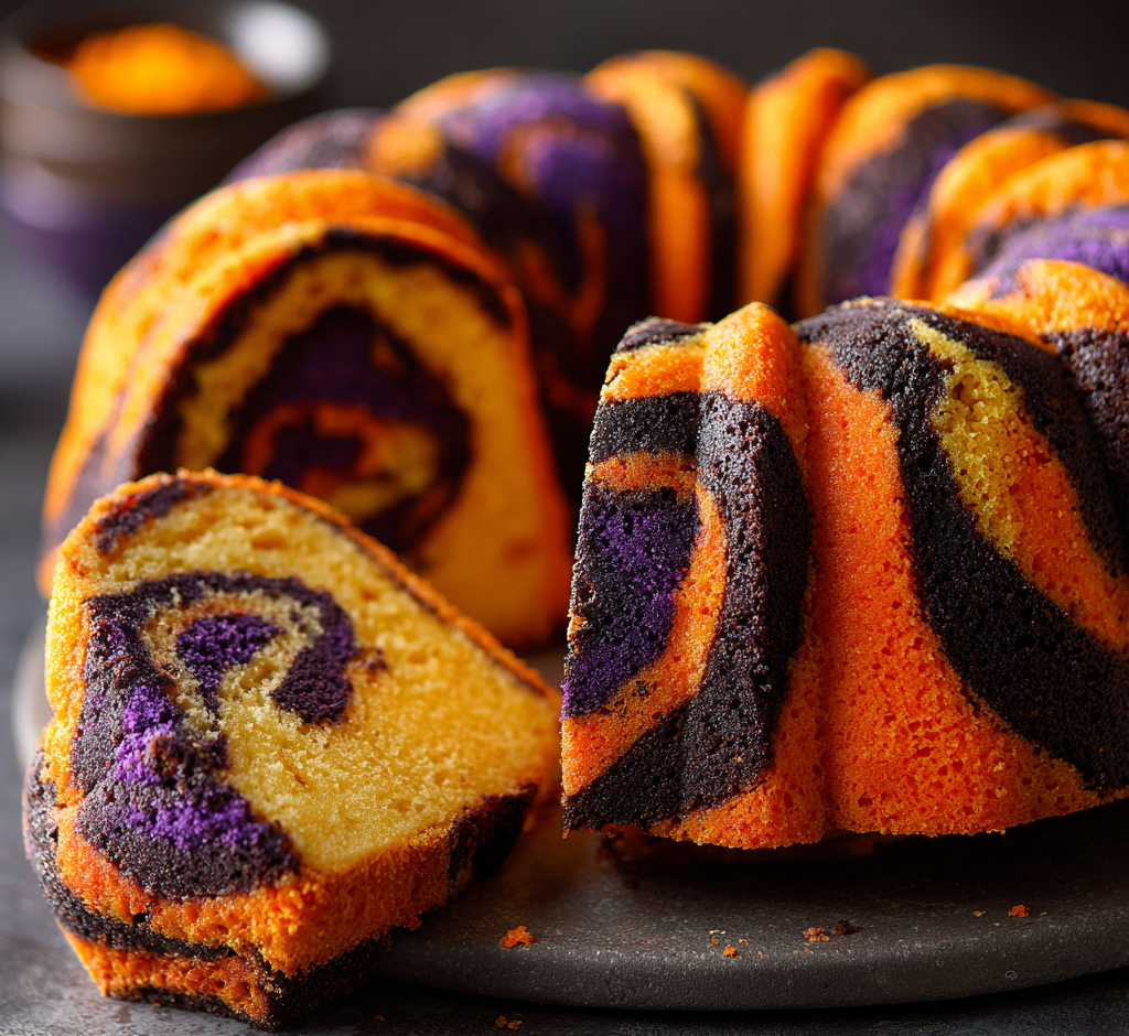 Spooky Swirl Halloween Bundt Cake