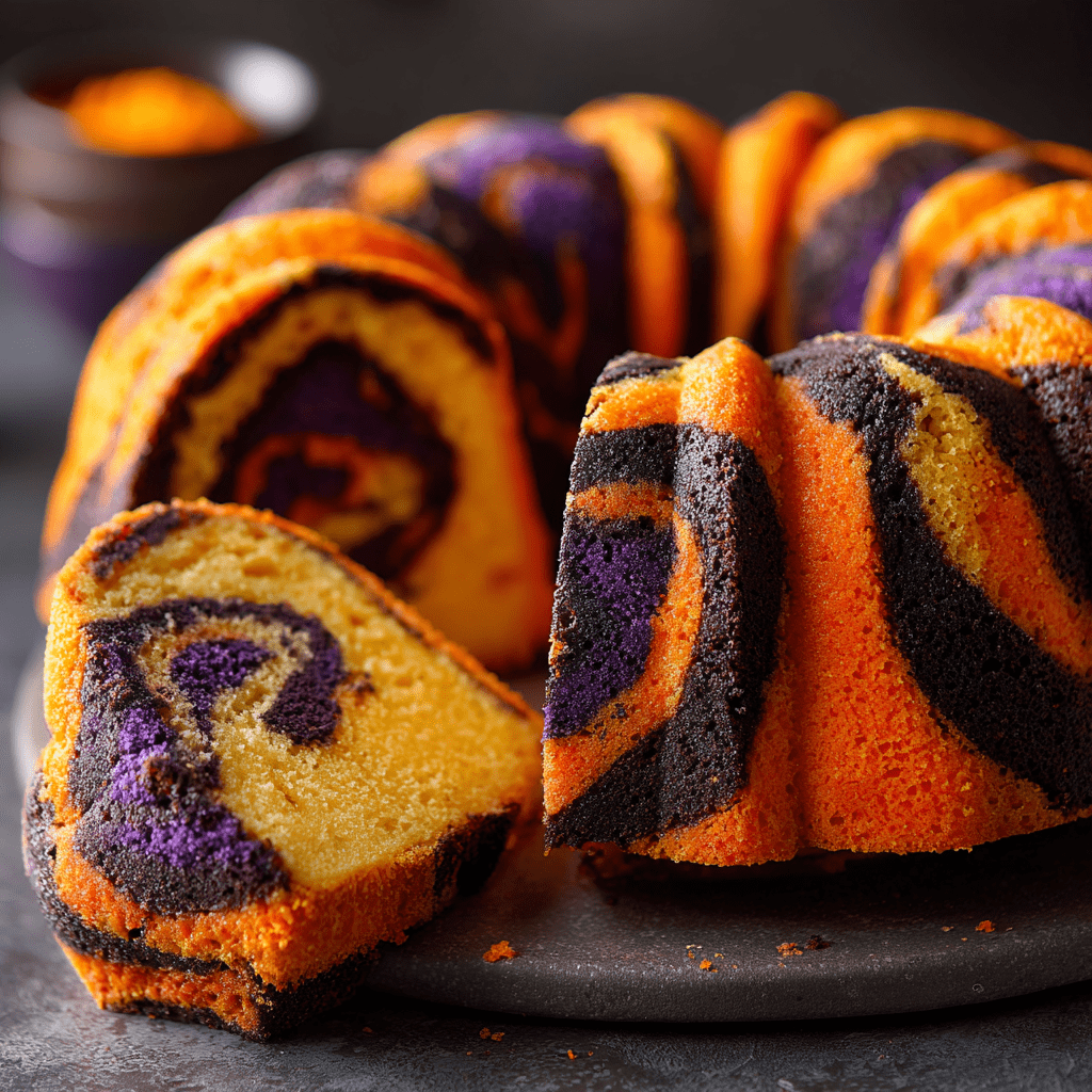 Spooky Swirl Halloween Bundt Cake