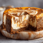 Pumpkin Swirl Gingersnap Cheesecake