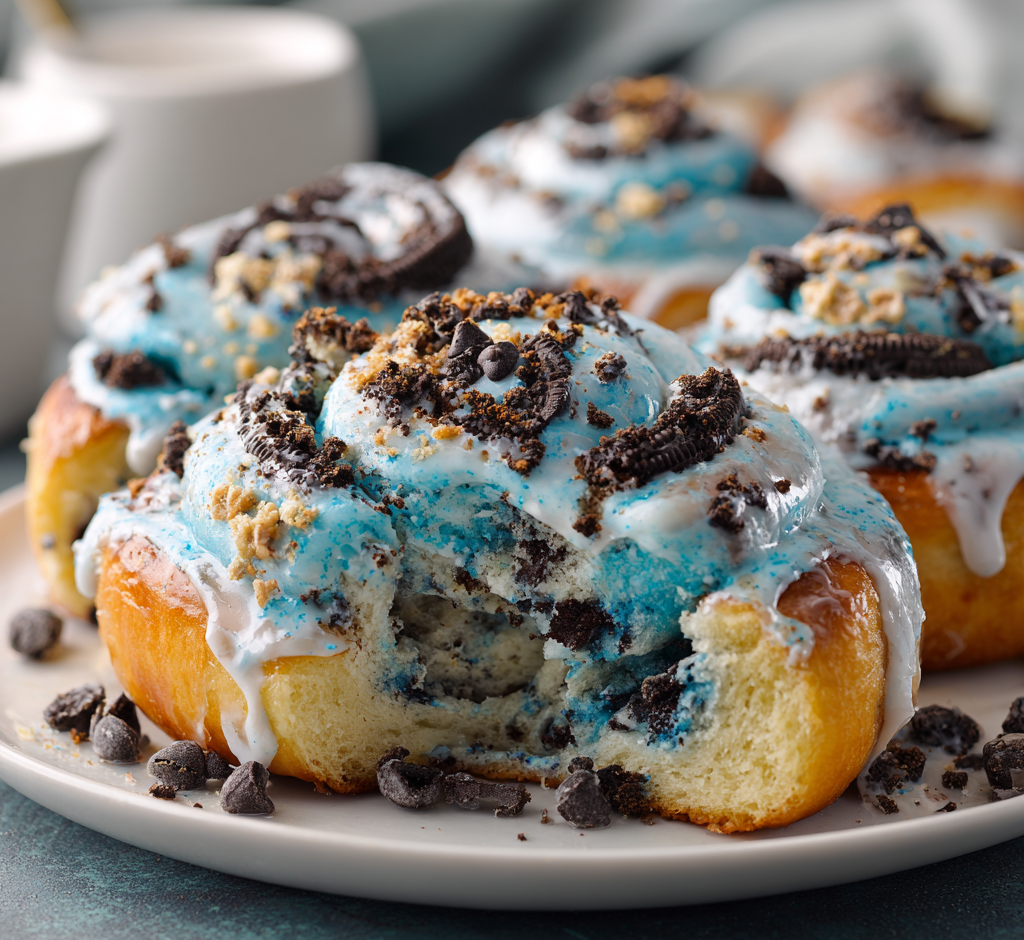 Cookie Monster Cinnamon Rolls