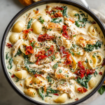 Creamy Tuscan Chicken Pasta Soup