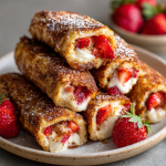 Strawberry Cheesecake French Toast Roll Ups