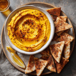 Spiced Pumpkin Hummus with Cinnamon Pita Chips