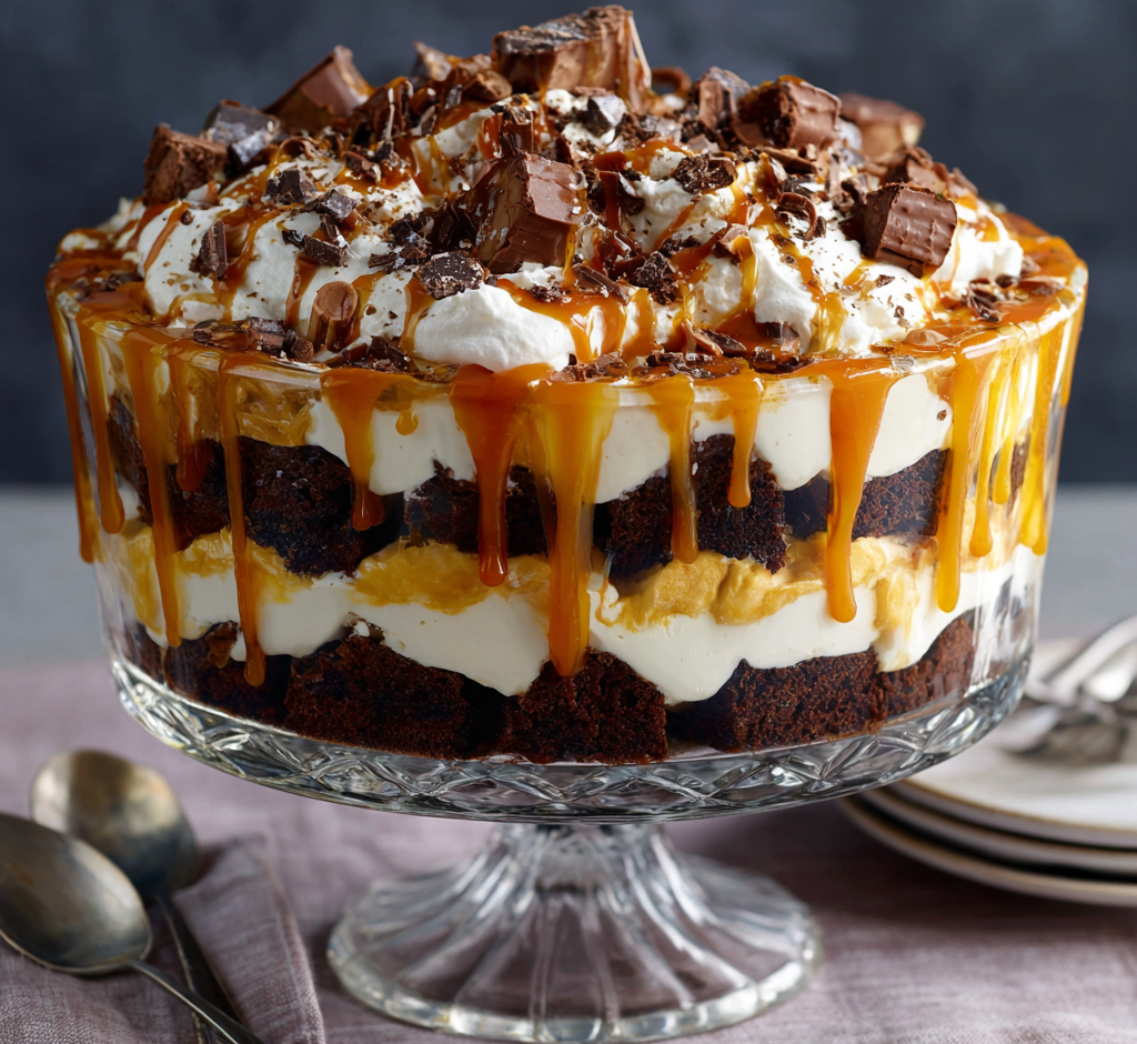 Caramel Cheesecake Brownie Trifle Delight