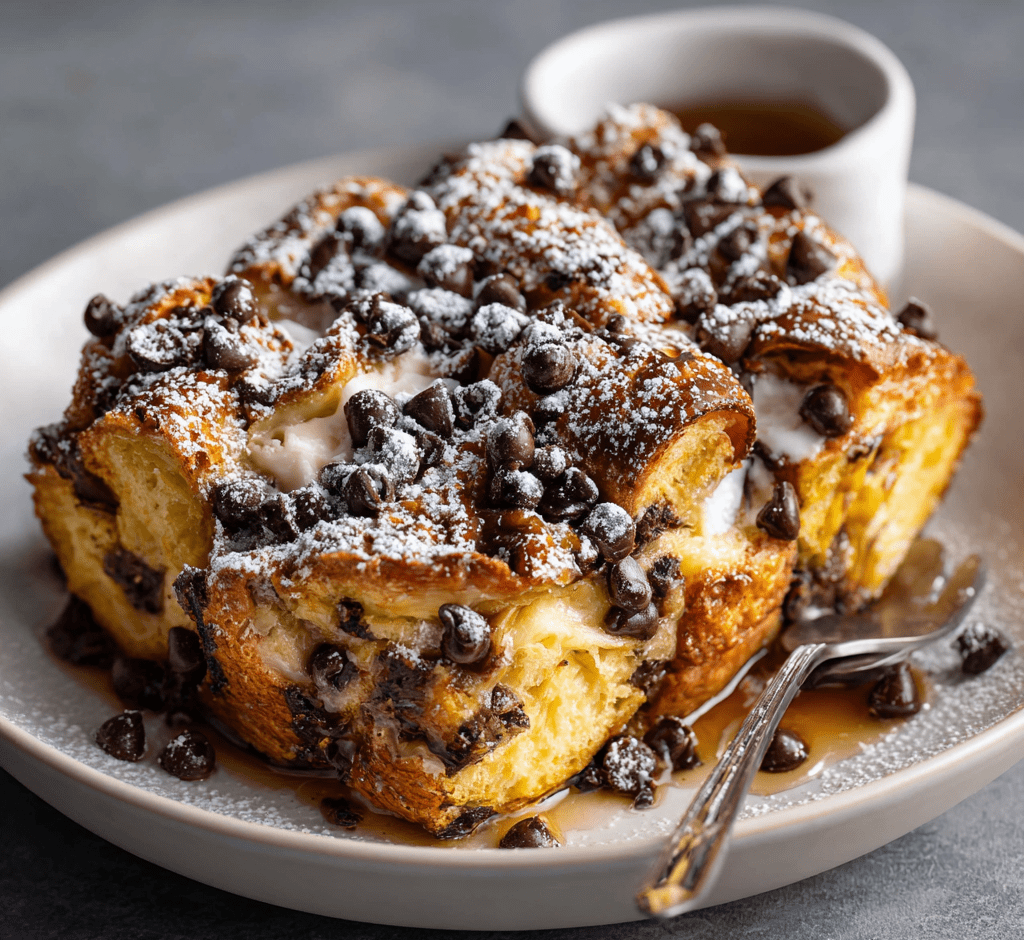 Chocolate Croissant Bread Pudding