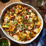 Cheesy Tex-Mex Baked Ravioli Casserole