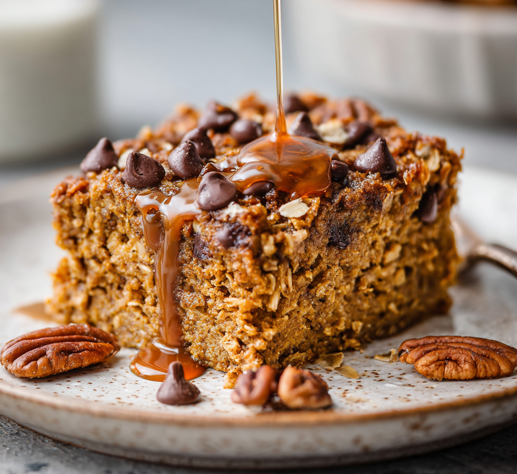 Pumpkin Spice Chocolate Chip Baked Oatmeal