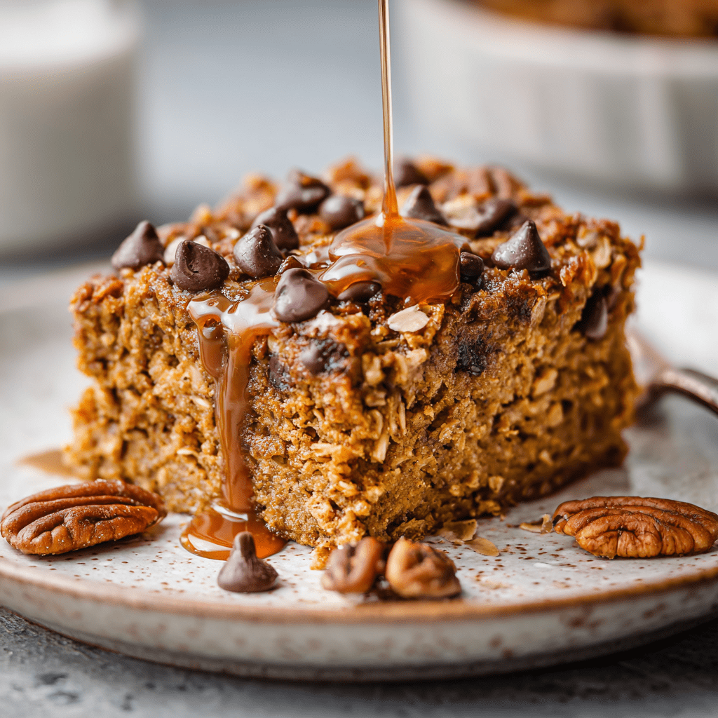 Pumpkin Spice Chocolate Chip Baked Oatmeal