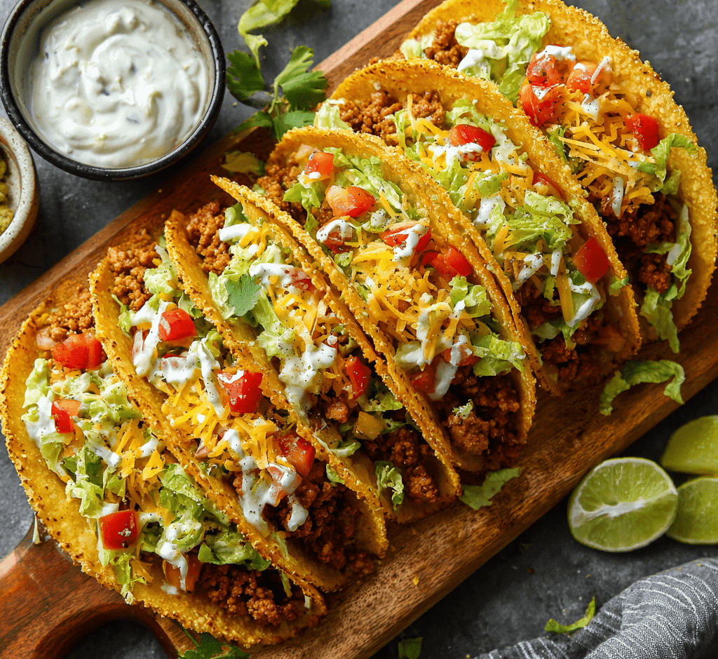CRISPY BAKED TURKEY TACOS & AVOCADO SAUCE