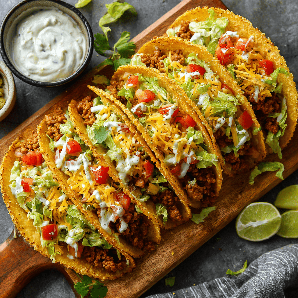 CRISPY BAKED TURKEY TACOS & AVOCADO SAUCE