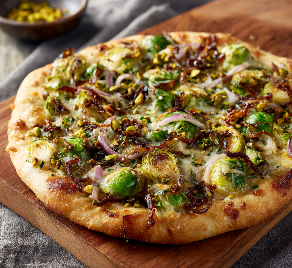 Caramelized Onion Pistachio Pizza Recipe