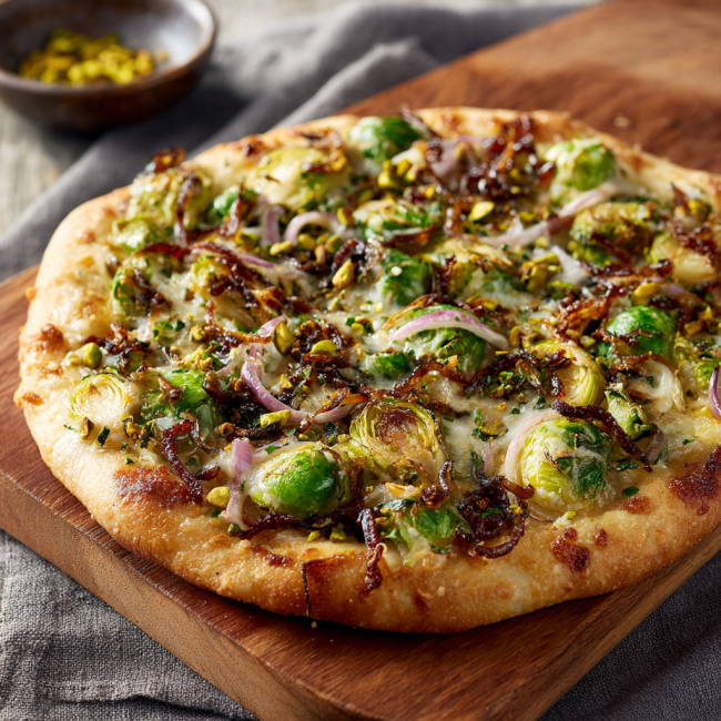 Caramelized Onion Pistachio Pizza Recipe