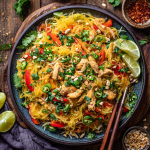 Spaghetti Squash Chicken Pad Thai