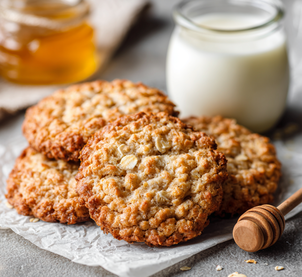 Chewy Honey Coconut Oatmeal Cookies