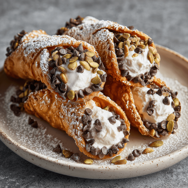 Pumpkin Spice Cannoli with Maple Ricotta Filling