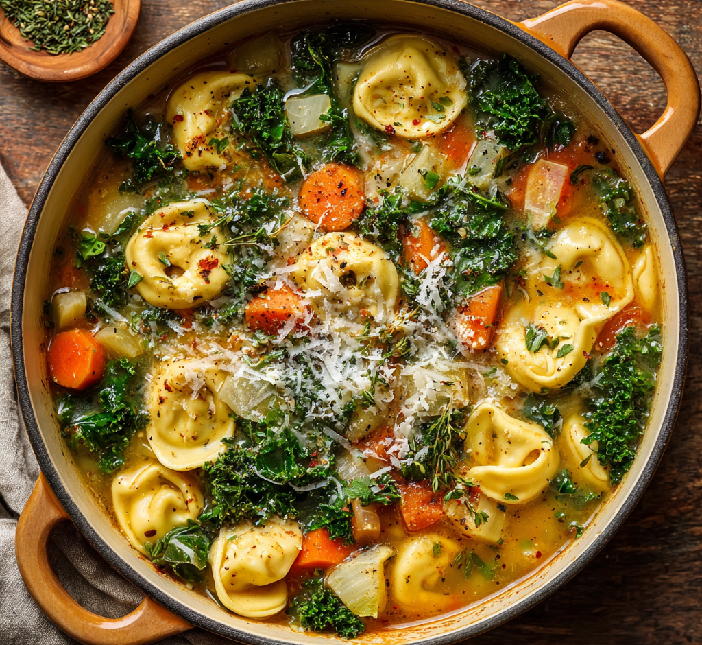 Creamy Tuscan Tortellini Vegetable Soup
