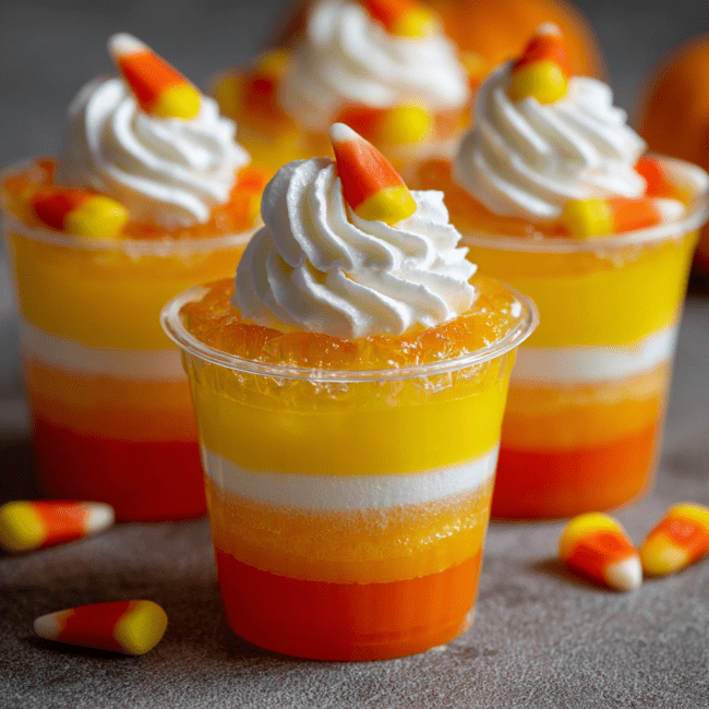 Candy Corn Jello Cups