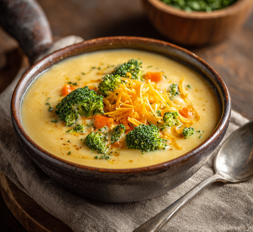 Cheddar Broccoli & Carrot Potato Soup