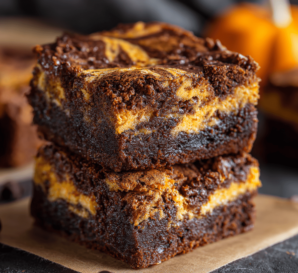 Pumpkin Cheesecake Swirl Brownies