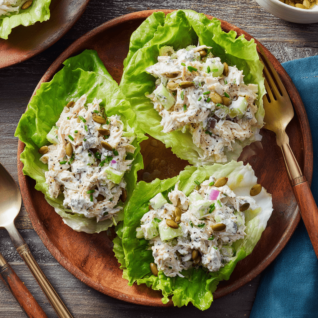 Ranch Chicken Salad Lettuce Wraps