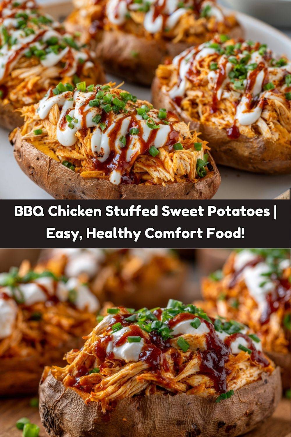 BBQ Chicken Stuffed Sweet Potatoes