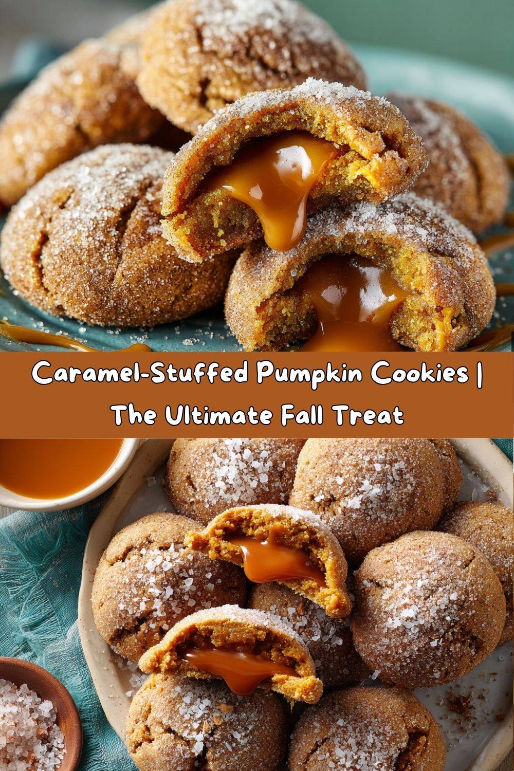 Caramel-Stuffed Pumpkin Cookies
