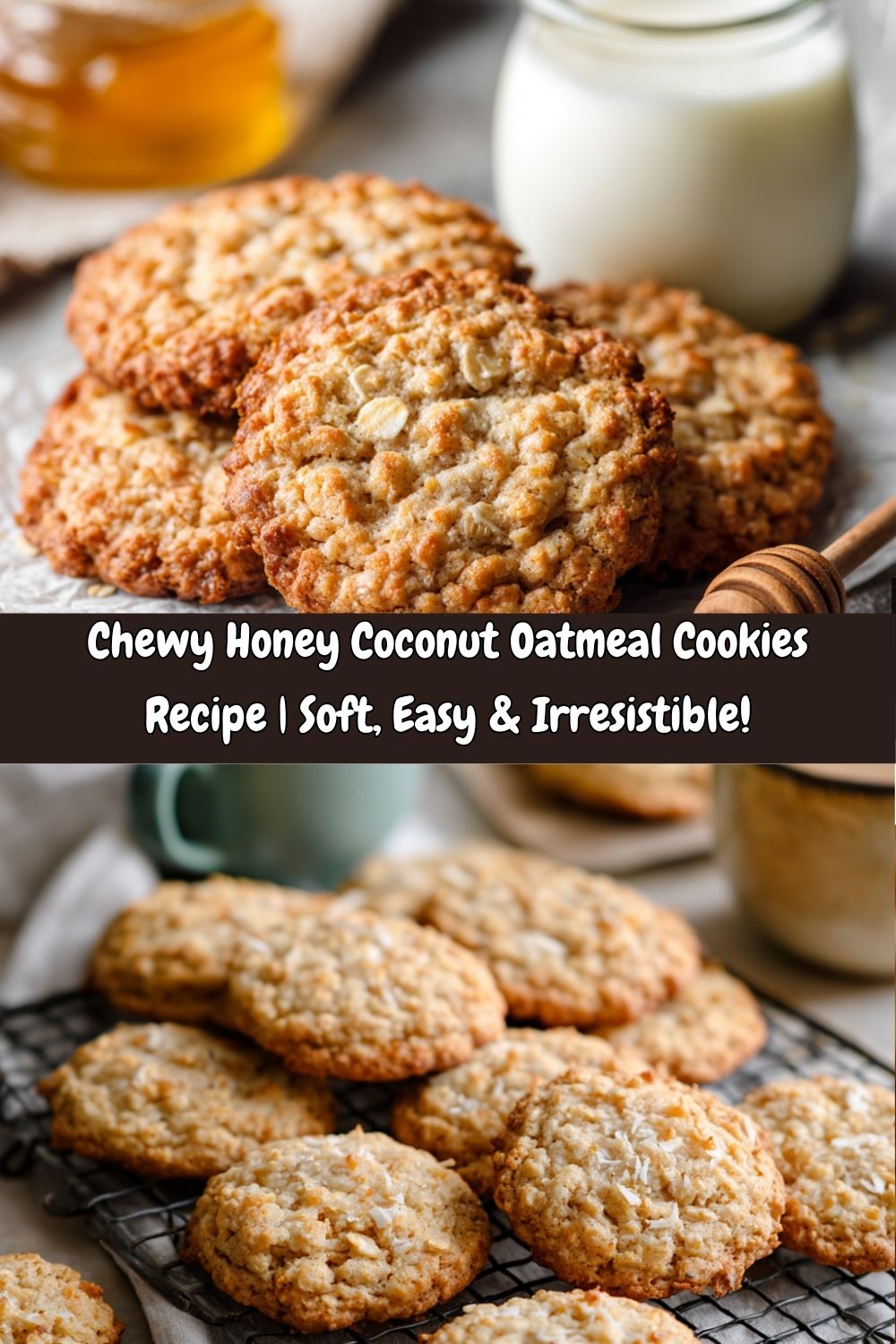 Chewy Honey Coconut Oatmeal Cookies