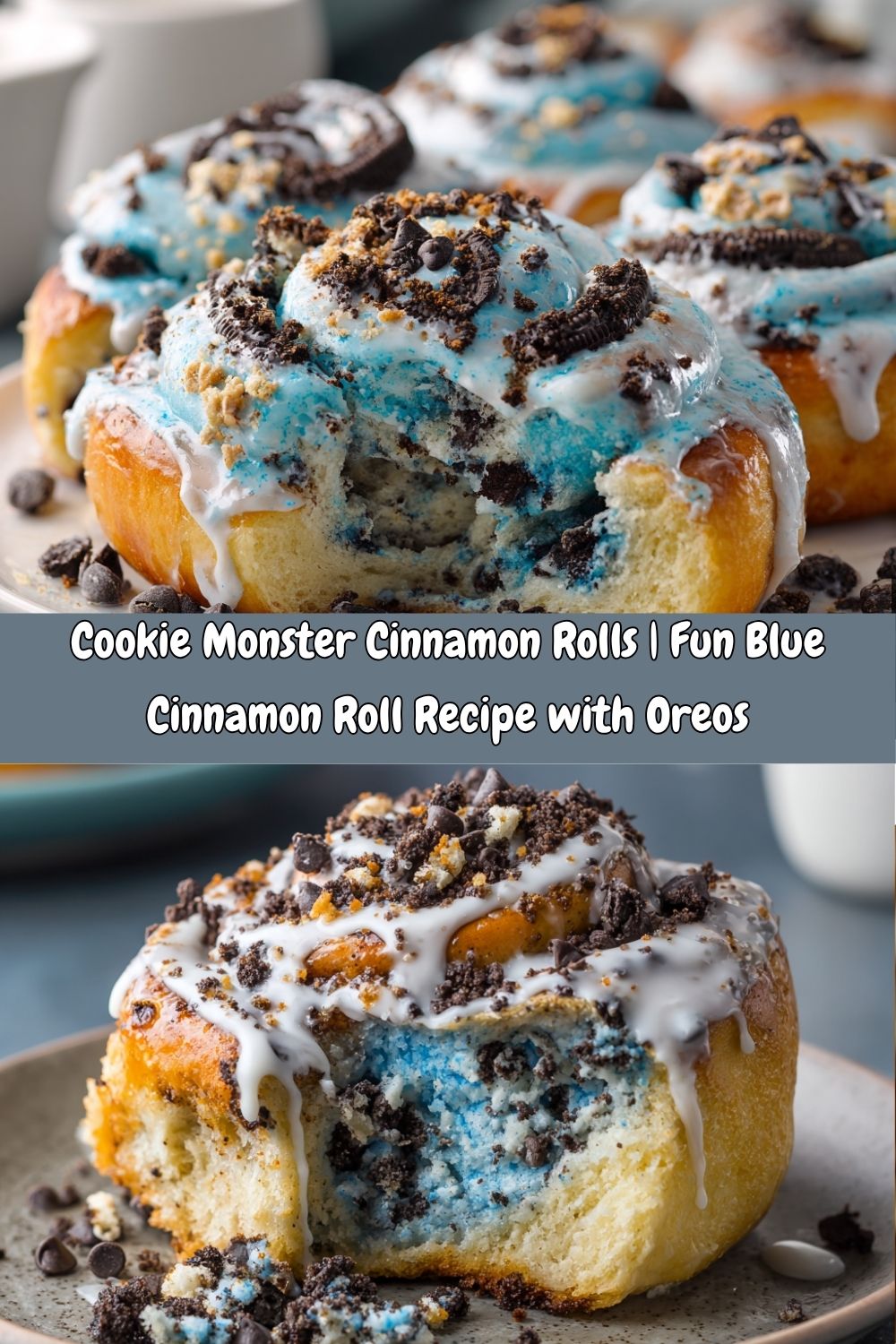 Cookie Monster Cinnamon Rolls