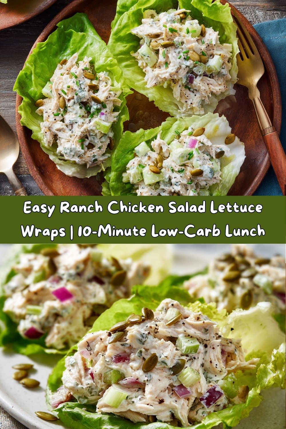 Ranch Chicken Salad Lettuce Wraps