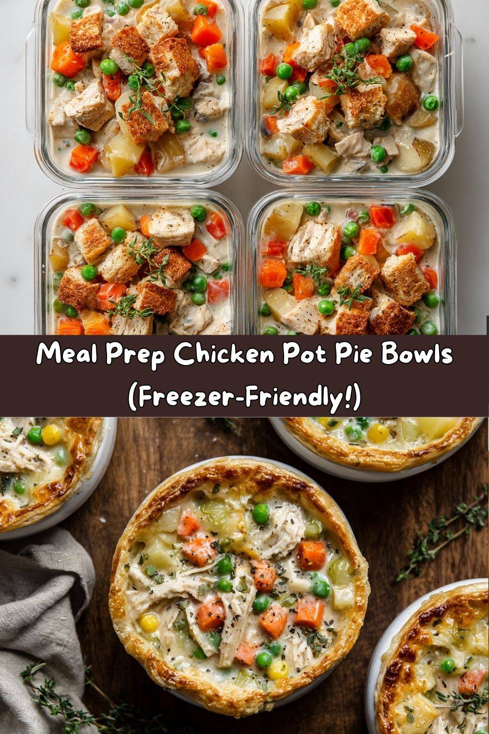 MEAL PREP CHICKEN POT PIE BOWLS