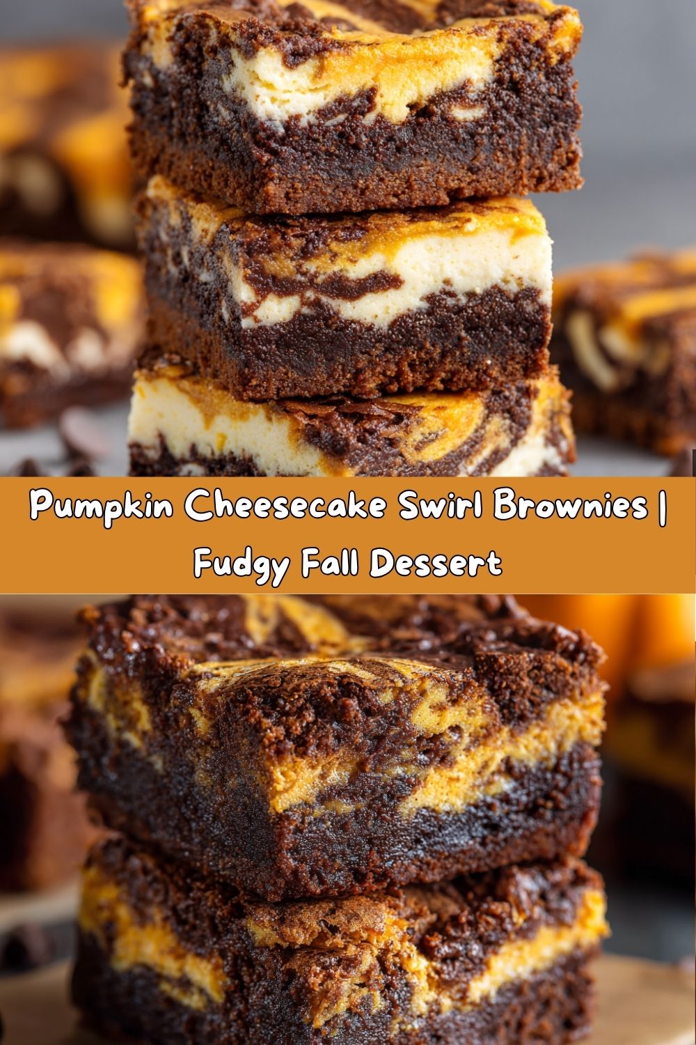 Pumpkin Cheesecake Swirl Brownies