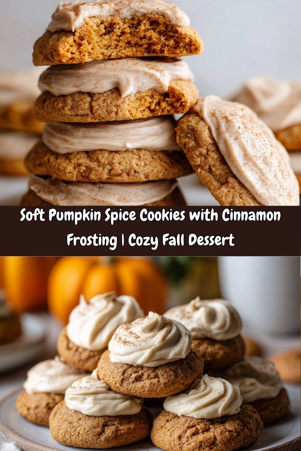 Pumpkin Spice Cookies with Cinnamon Frosting
