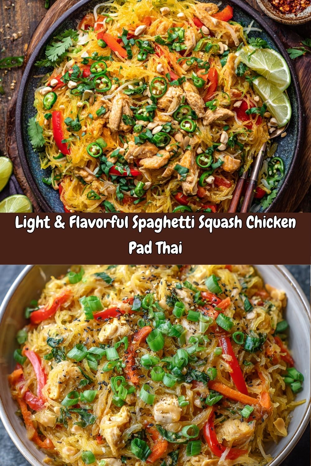 Spaghetti Squash Chicken Pad Thai