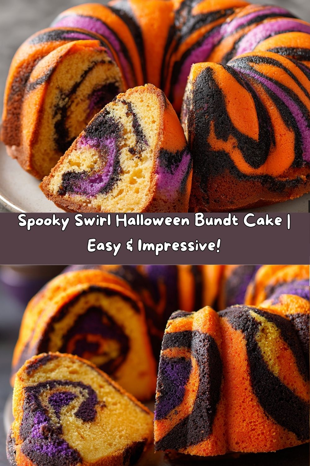 Spooky Swirl Halloween Bundt Cake