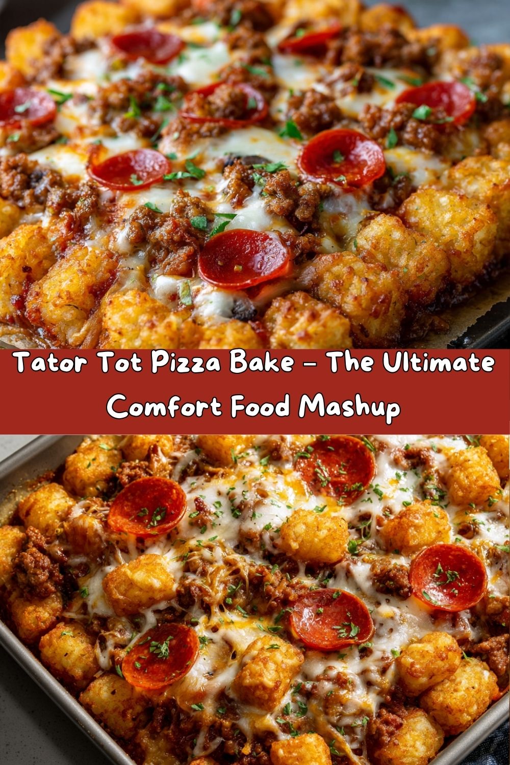 Tator Tot Pizza Bake